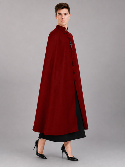 Dark Red Carnival Cloak with Hood