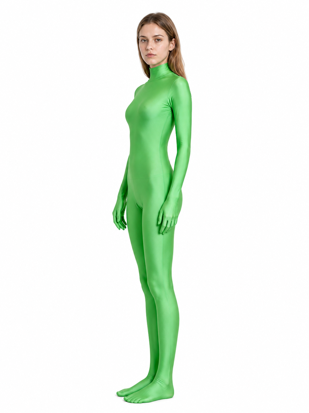 Form-Fitting Green Bodysuit for Carnival side view