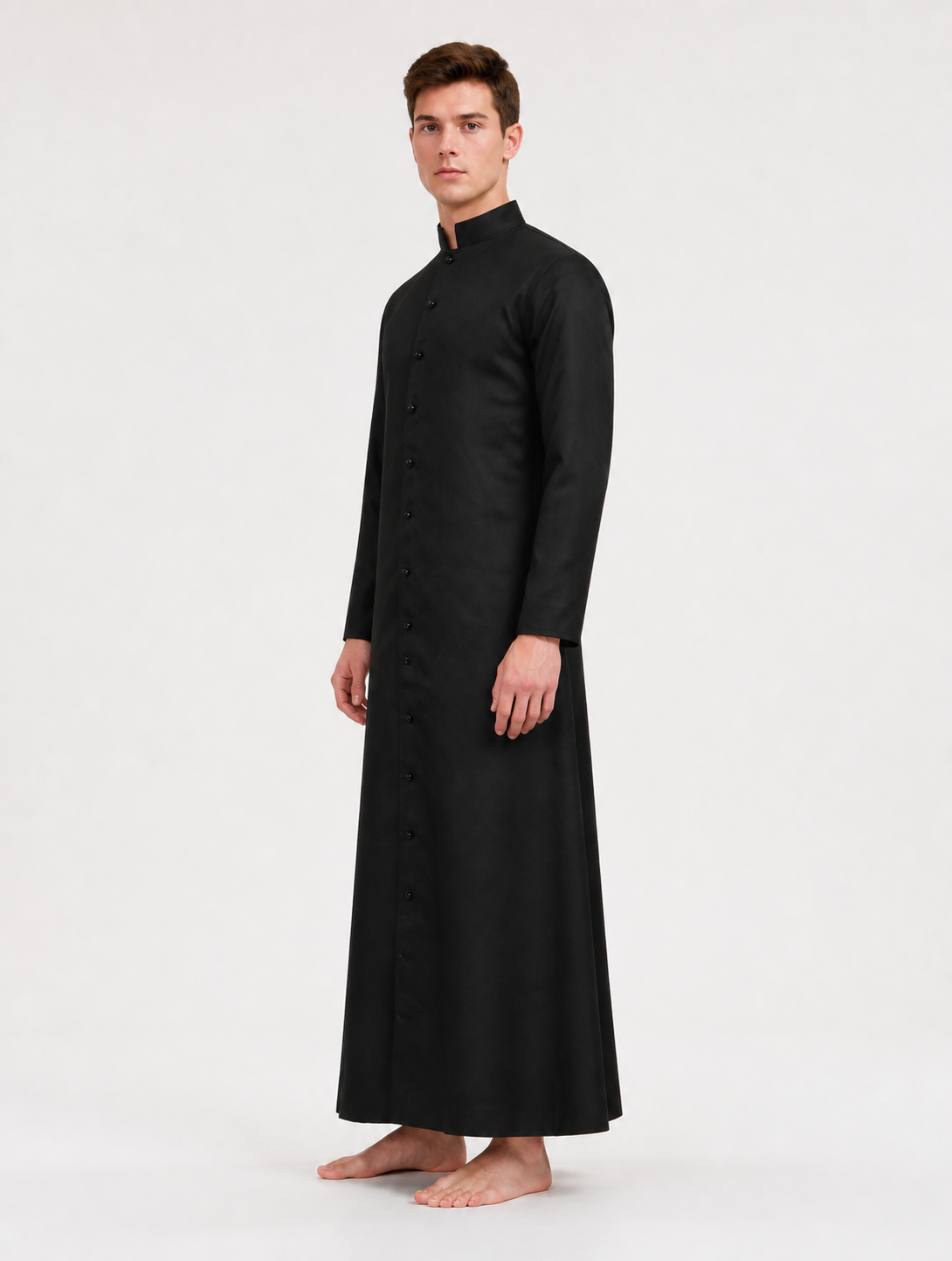Black Death Cloak with Cross for Halloween side view