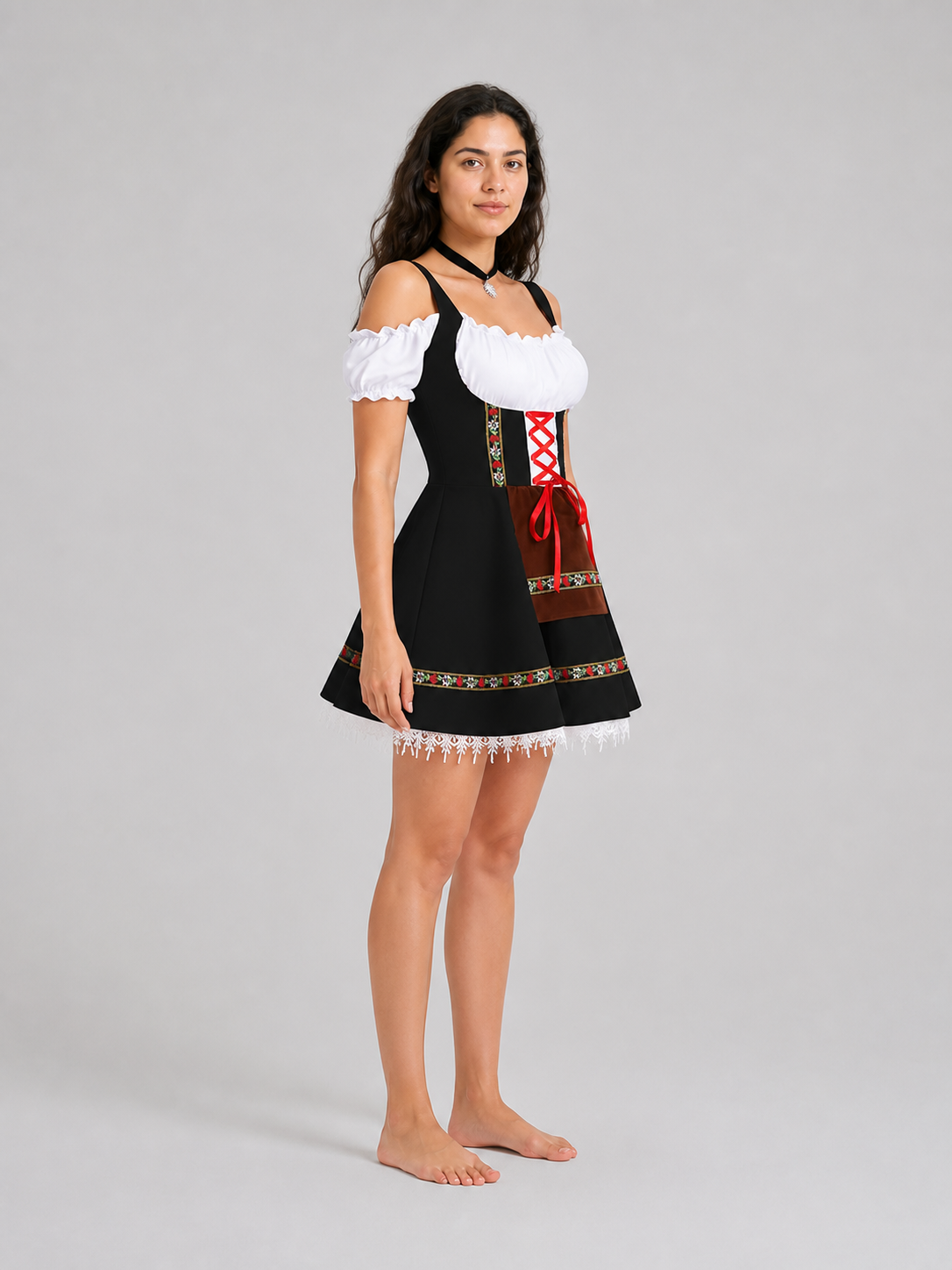 Sundress with Apron and Colorful Ribbons