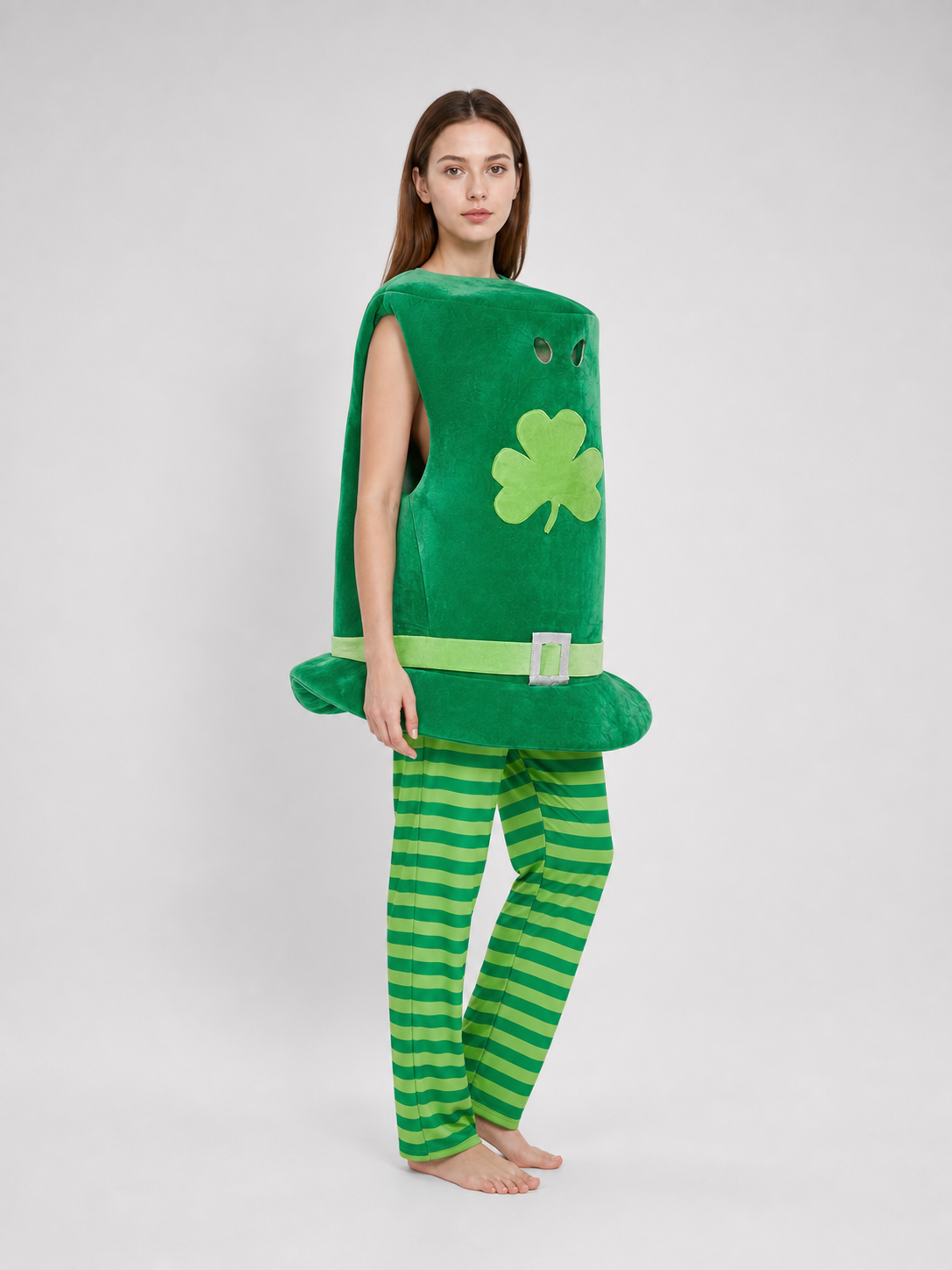 Green Leprechaun Costume with Hat and Pants