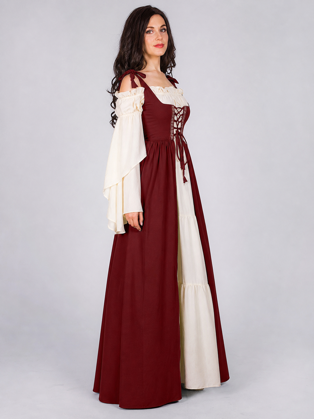 Renaissance-Style Costume Dress with Lacing side view 2