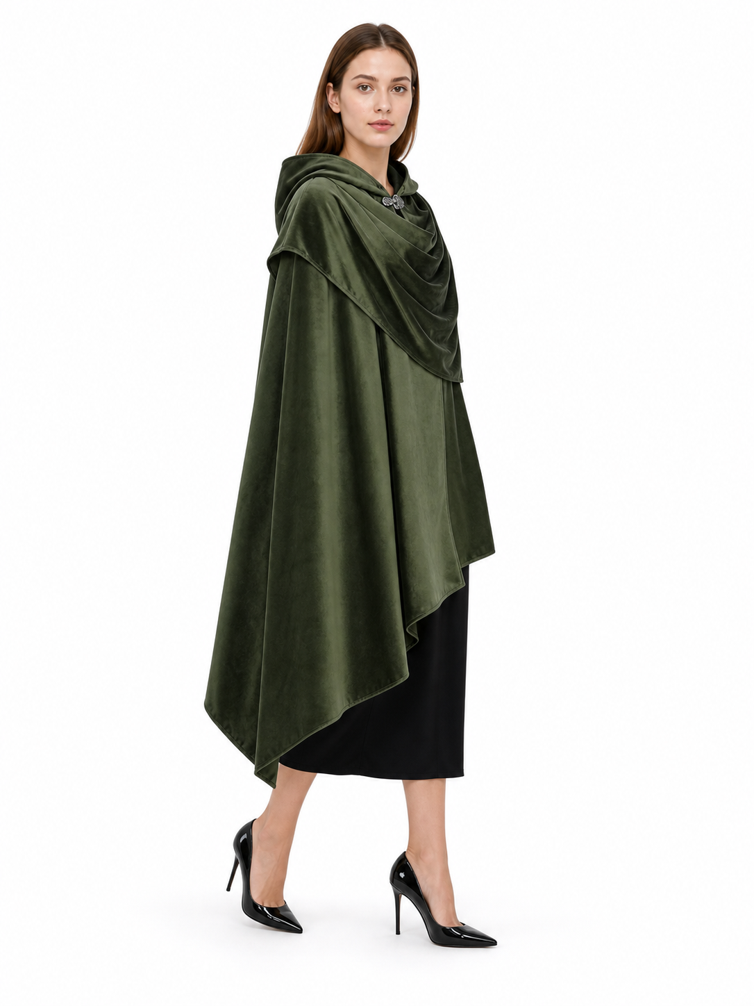 Green hooded carnival cloak, cosplay