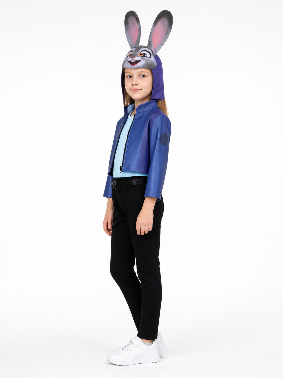 Judy from Zootopia Costume: Jacket, Pants, Ears, Belt side view