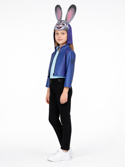 Judy from Zootopia Costume: Jacket, Pants, Ears, Belt side view