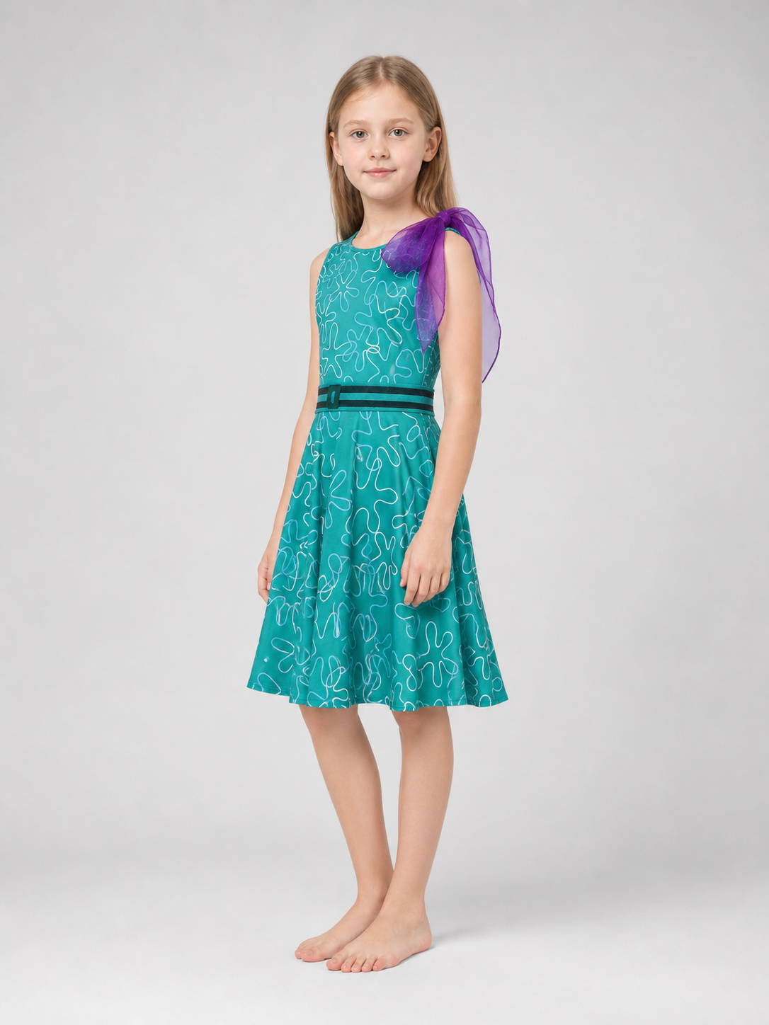 Inside Out 2 Cosplay Dress with Belt and Scarf