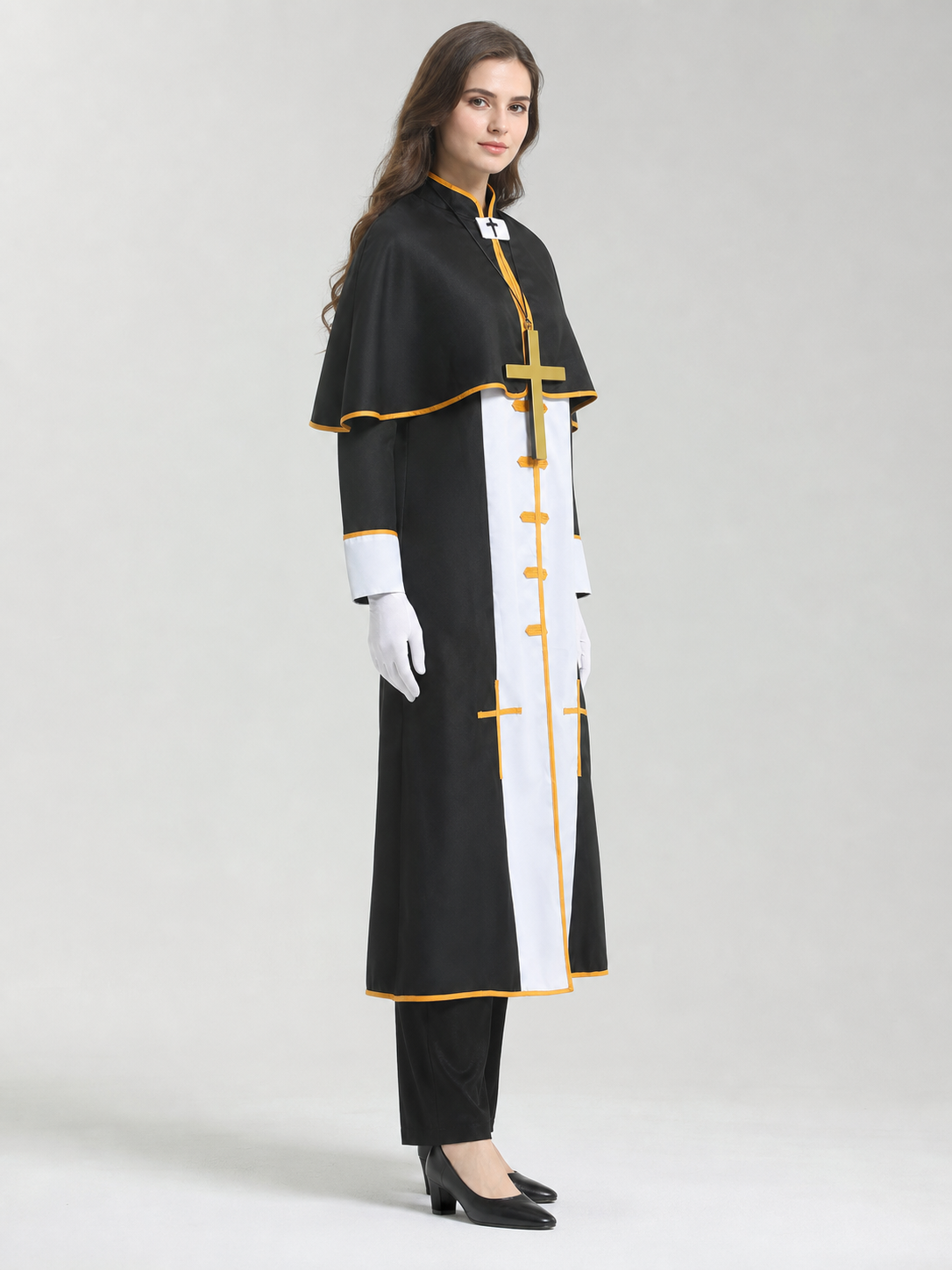 Ritual Robe with Cross, Black and White, Cosplay