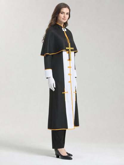 Ritual Robe with Cross, Black and White, Cosplay