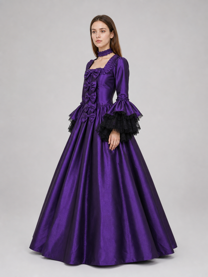 Gothic-Style Carnival Dress with Long Sleeves side view 2