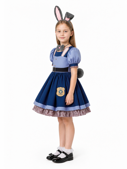 Rabbit Police Officer Costume Dress with Ears side view