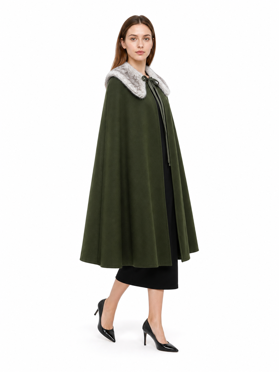 Dark Green Hooded Carnival Cloak