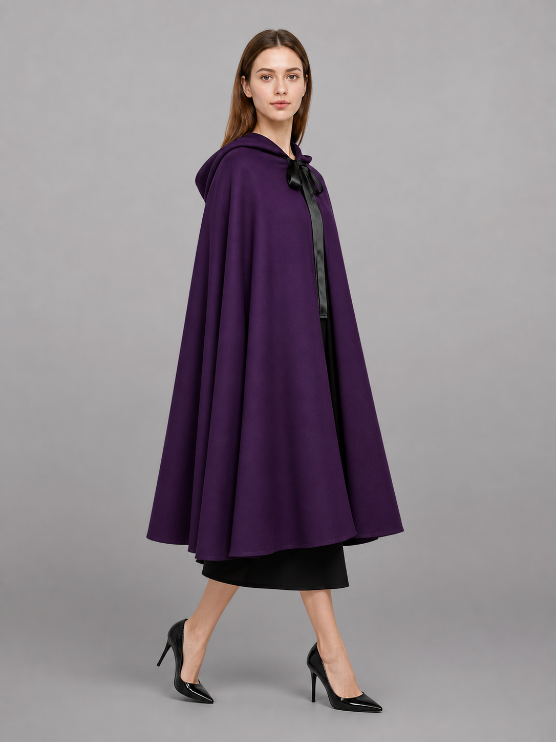 Dark Purple Carnival Cloak with Hood