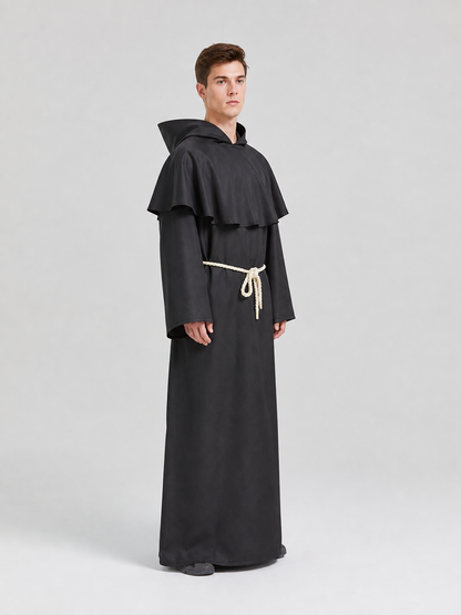 Hooded Monk Costume with Cape and Cross