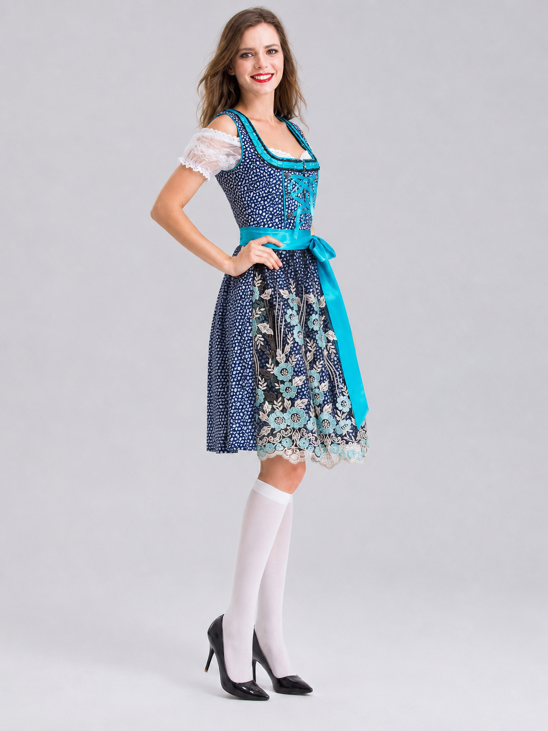 Embroidered Lace Dress in an Ethnic Style