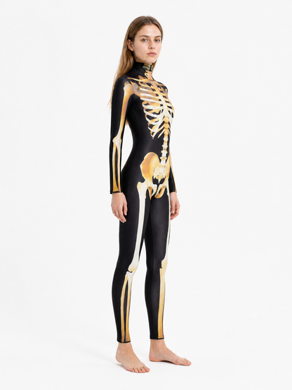 Skeleton Bodysuit with Bone Print for Cosplay side view