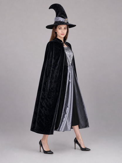 Witch Costume: Dress, Belt, and Pointed Hat
