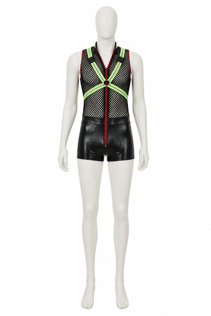 Sleeveless Romper with Mesh Top side view