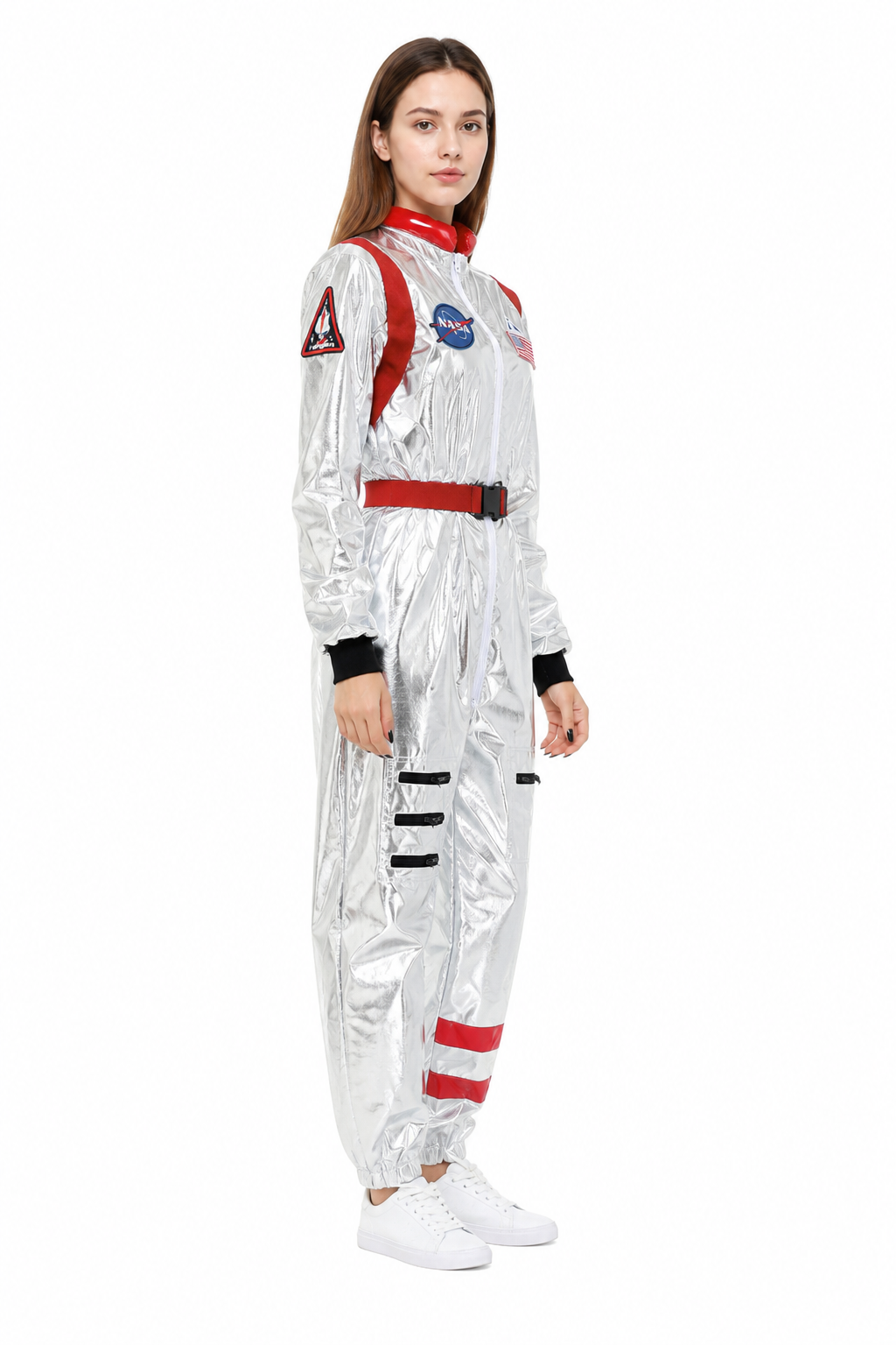 Astronaut Jumpsuit with Space-Themed Patches side view