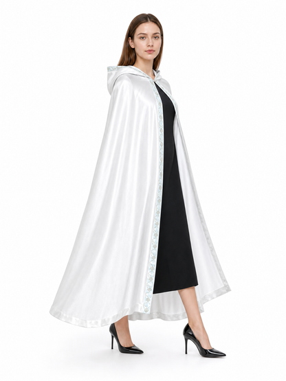 White Hooded Costume Cape, Medieval