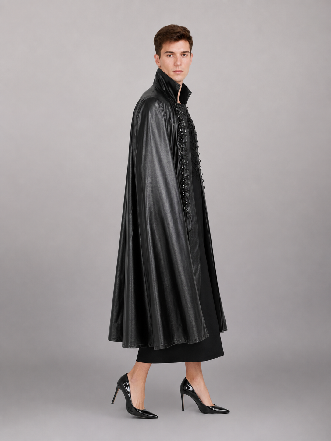 Gothic Black Cloak Costume for Cosplay