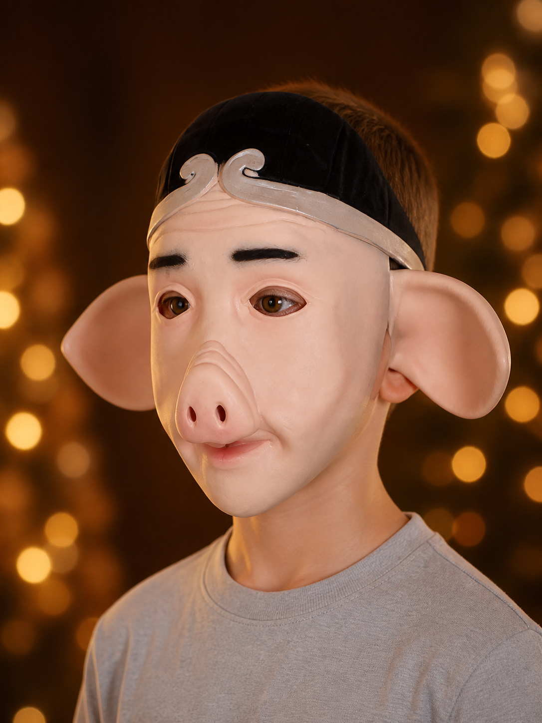 Full-Face Zhu Bajie Pig Carnival Mask side view