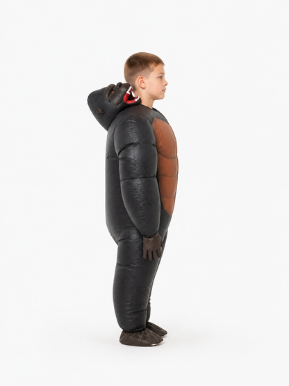 Inflatable Gorilla Costume, Black and Brown, One Size