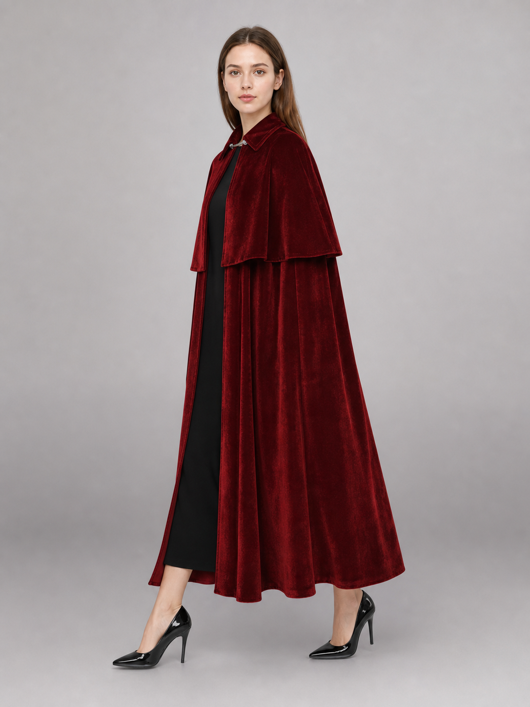 Burgundy Carnival Cloak, Medieval Look