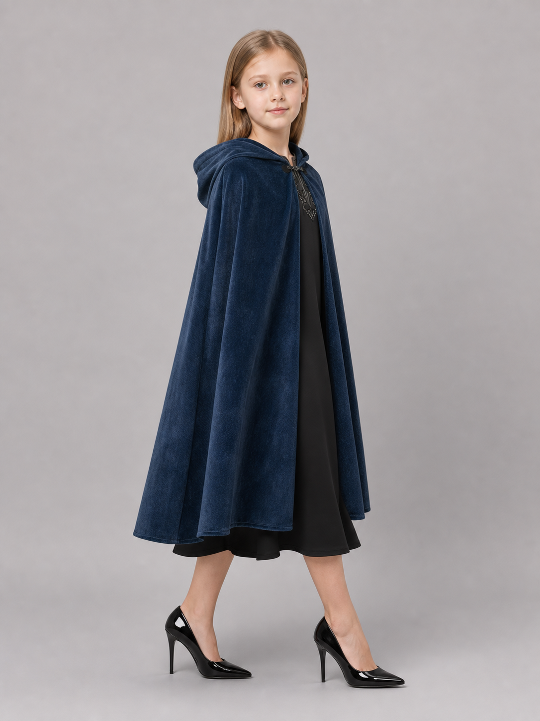 Blue Hooded Costume Cloak for Cosplay
