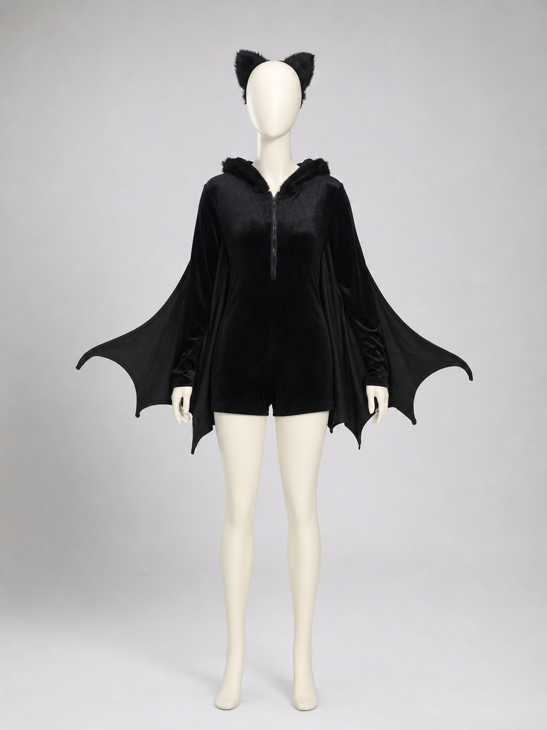 Bat Cosplay Costume, Black Jumpsuit