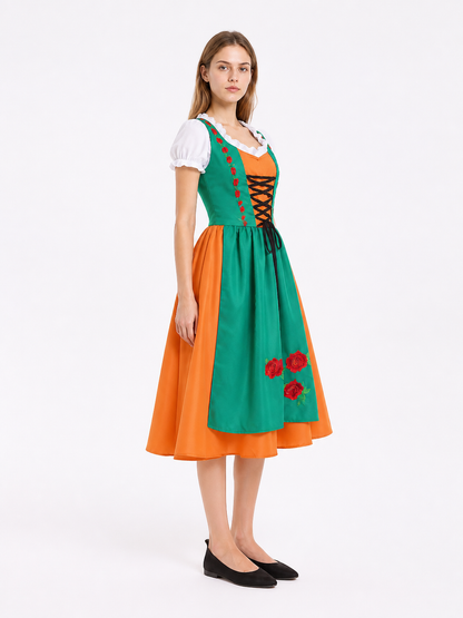Oktoberfest Costume with Embroidery and Lacing side view