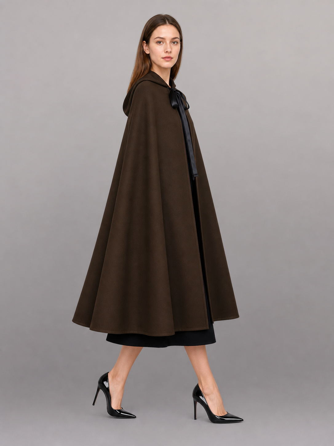 Brown Hooded Carnival Cloak