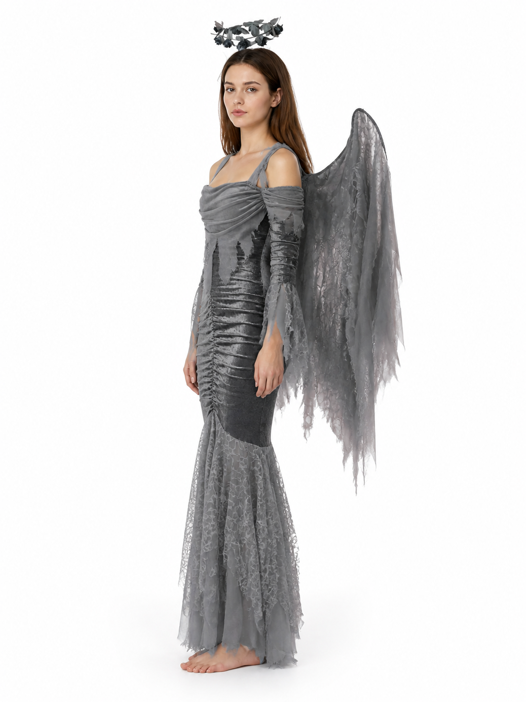 Fantasy Character Costume with Wings, Dress side view