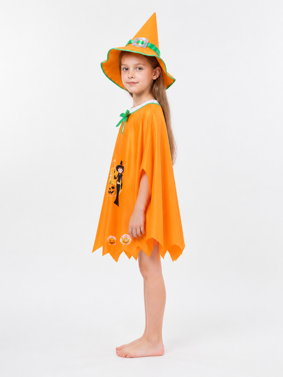Carnival Costume with Cape and Pointed Hat side view