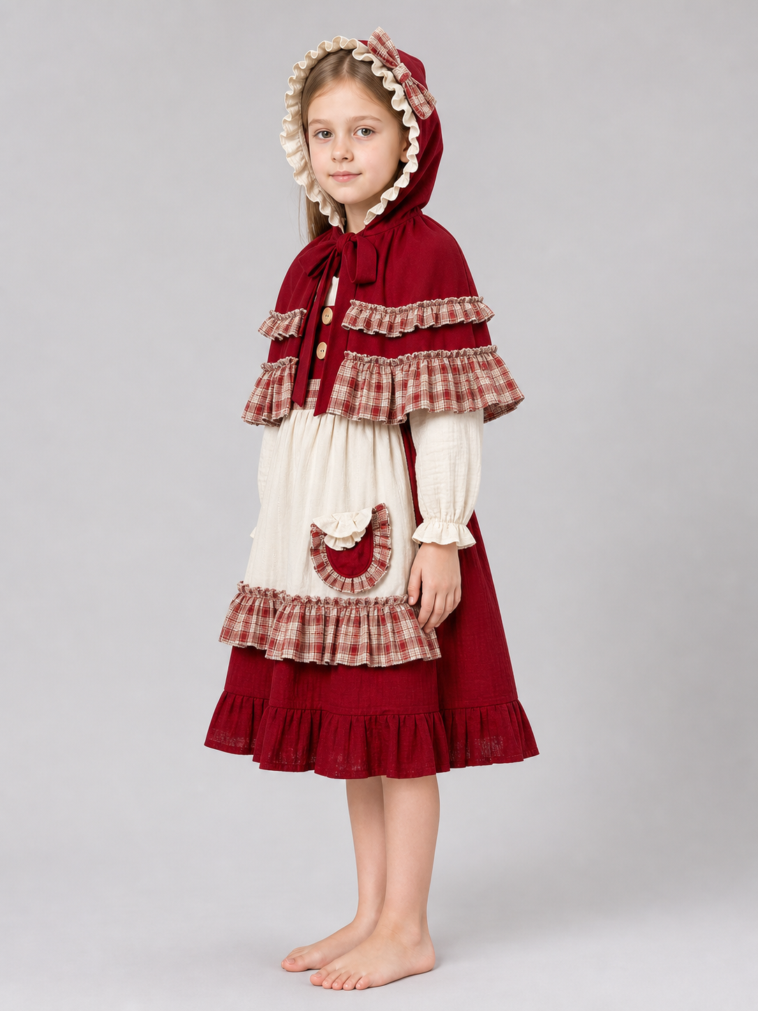 Little Red Riding Hood costume dress with hood