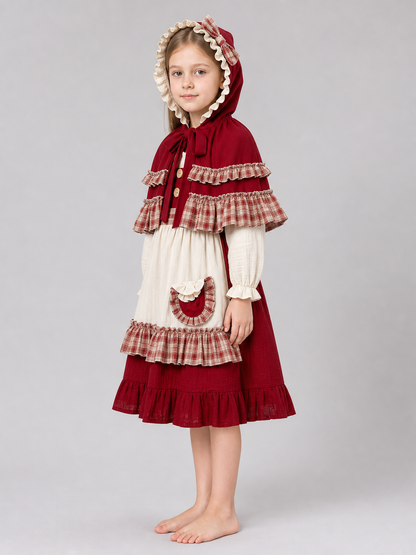 Little Red Riding Hood costume dress with hood