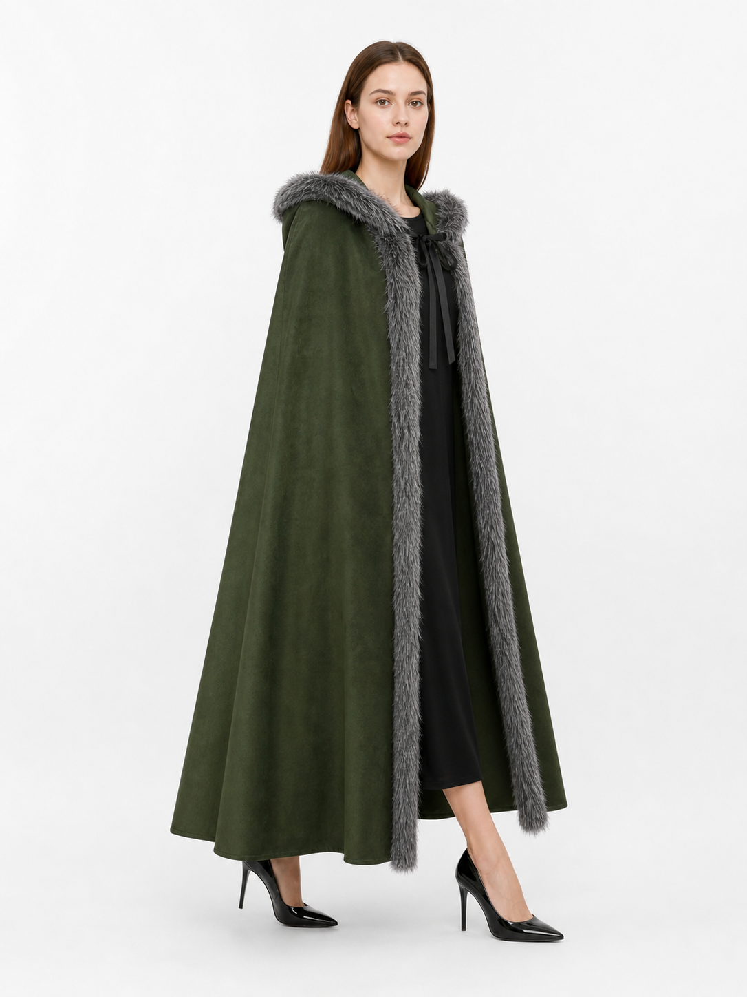 Green Hooded Costume Cloak for Cosplay