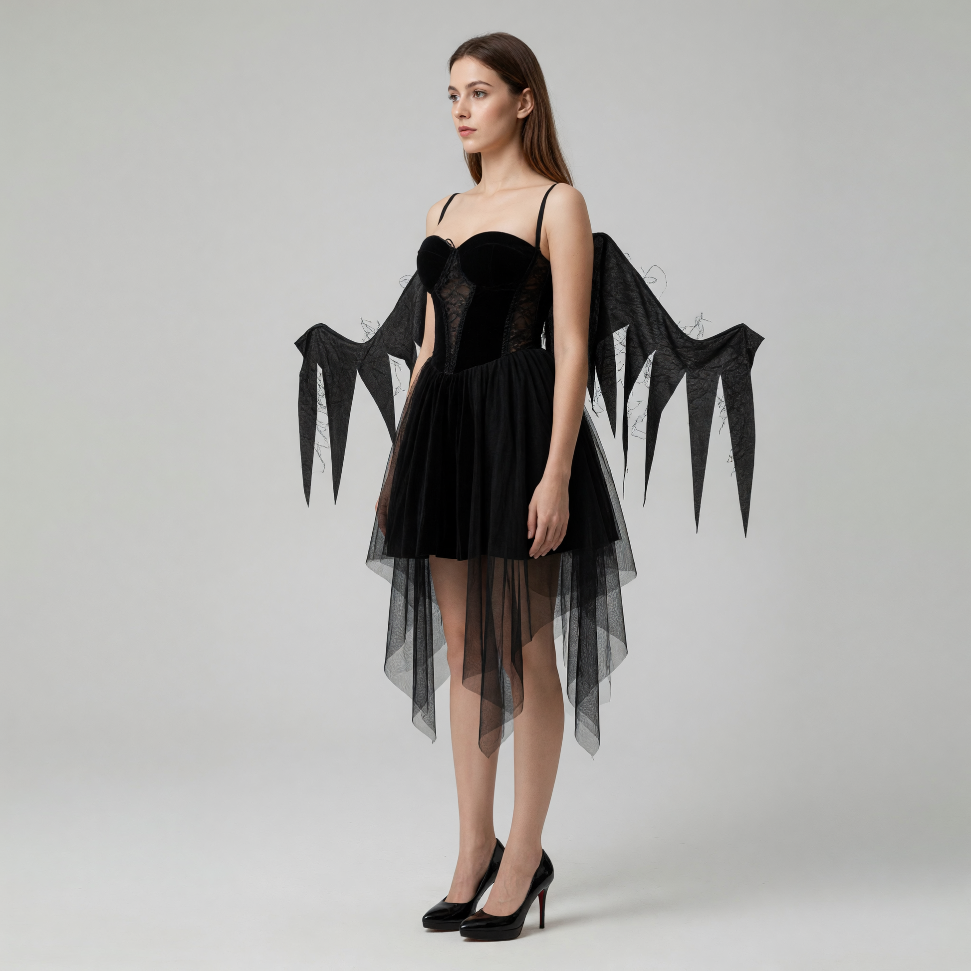 Black Winged Costume Dress for Cosplay