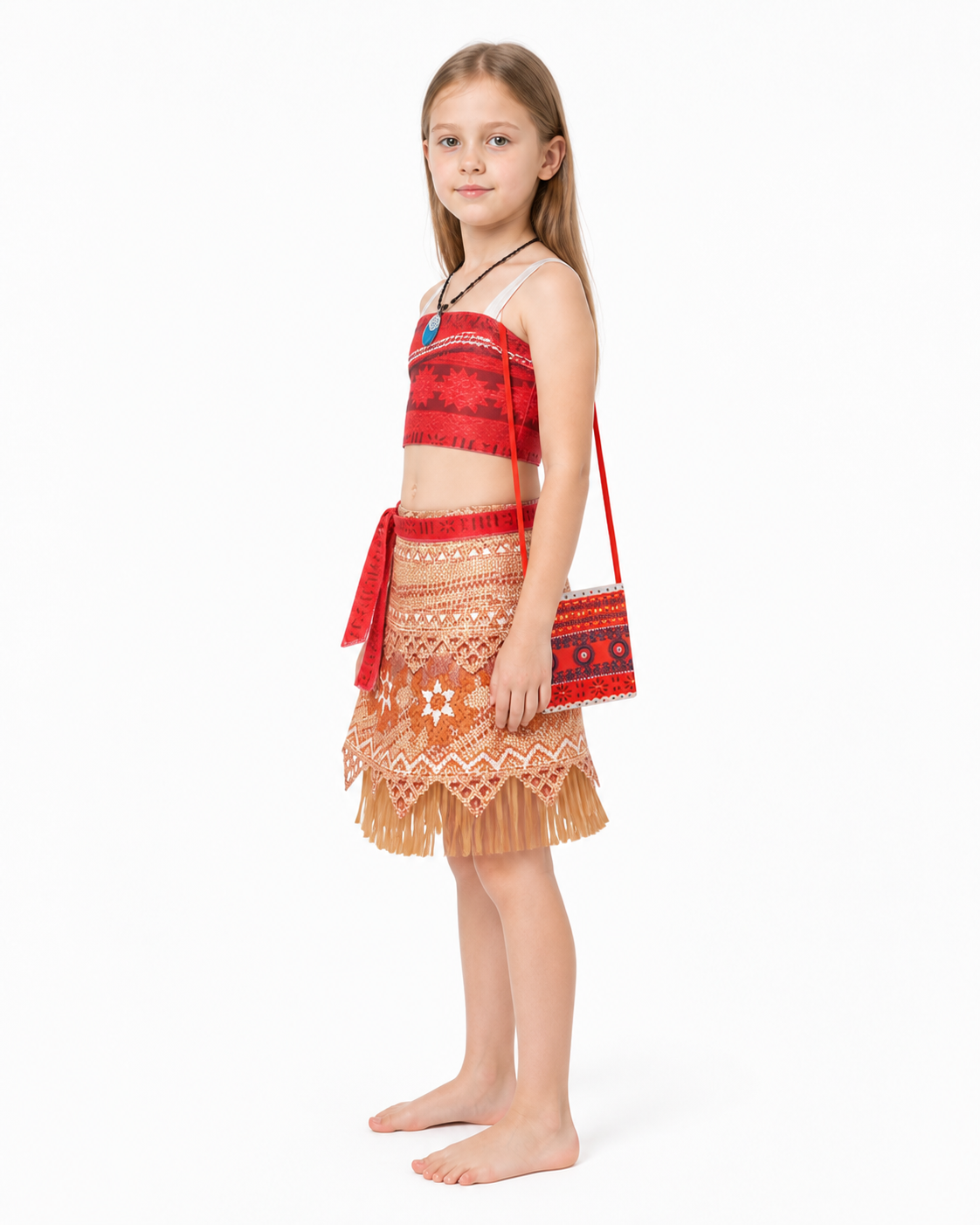 Moana Halloween Costume with Top and Skirt side view