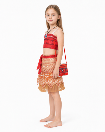 Moana Halloween Costume with Top and Skirt side view