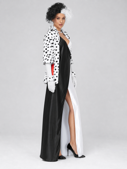 Cruella Cosplay Costume: Dress and Jacket