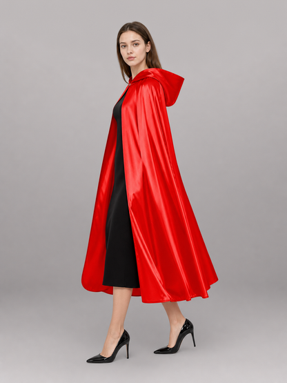 Red hooded carnival cloak for cosplay