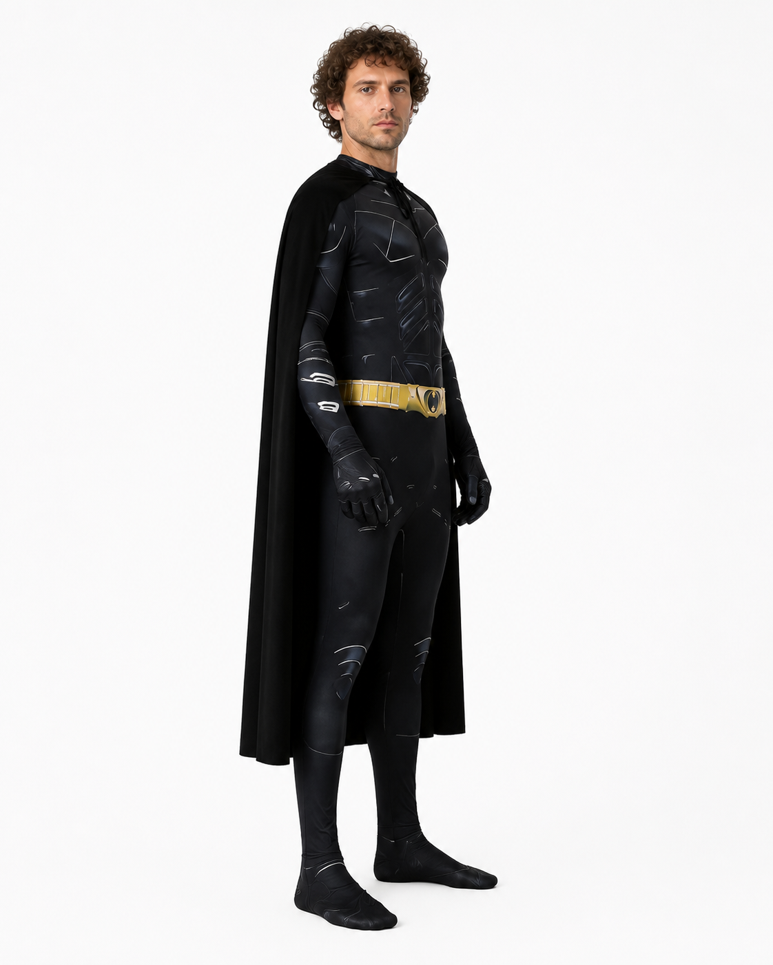 Batman Jumpsuit with Cape, Carnival Costume side view