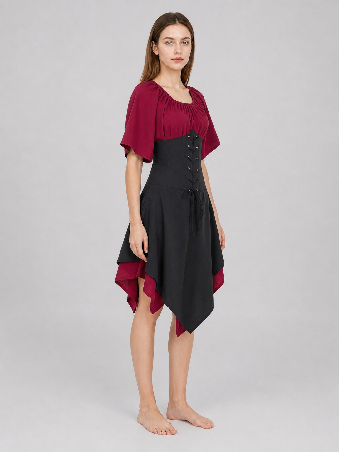 Gothic-Style Costume Dress with Corset Panel