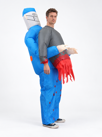 Inflatable Costume with Medical Theme and Figure on the Back