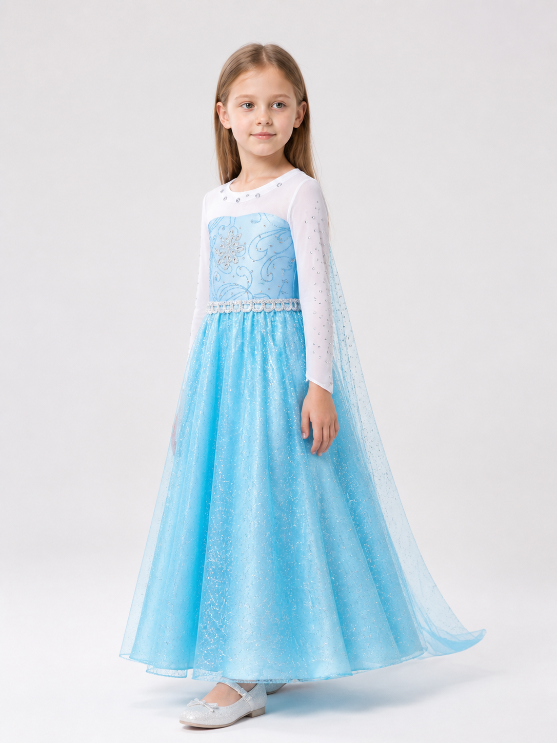Light Blue Princess Costume for Halloween side view