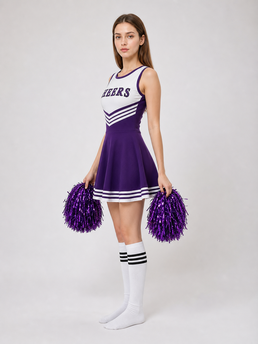 CHEERS Cheerleading Costume with Pom-Poms