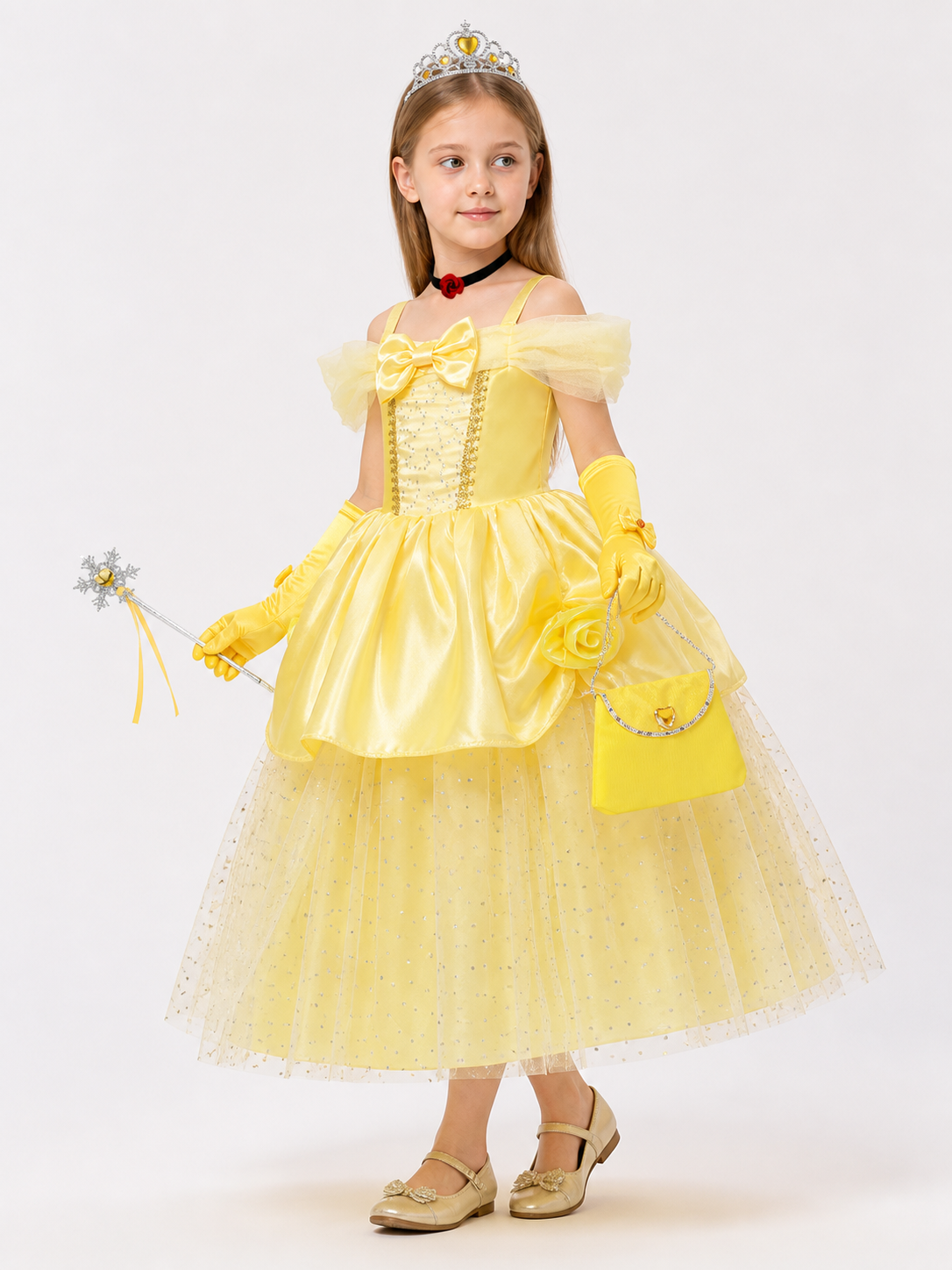 Yellow Princess Costume for Cosplay side view