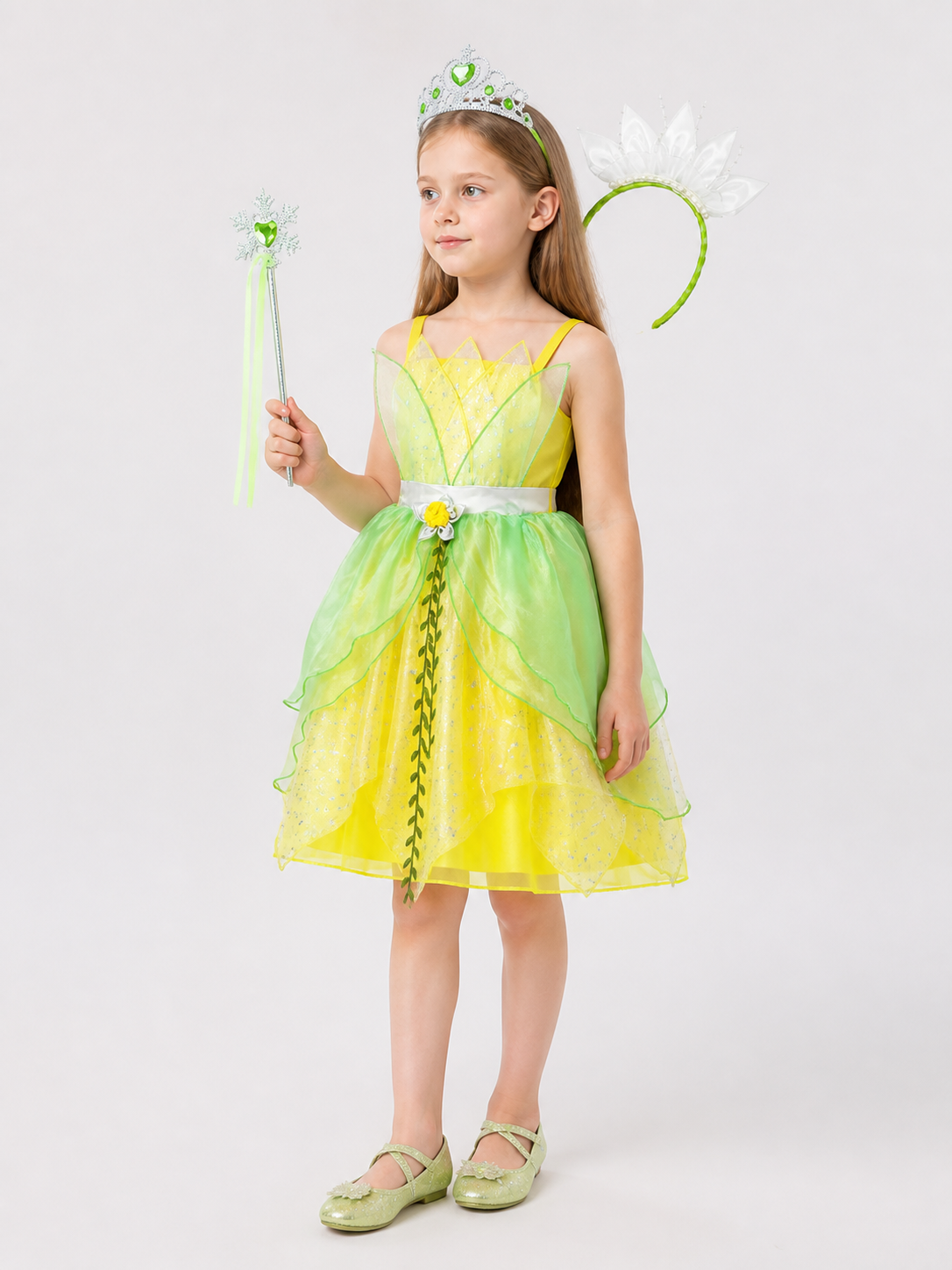 Yellow-Green Princess Costume for Halloween