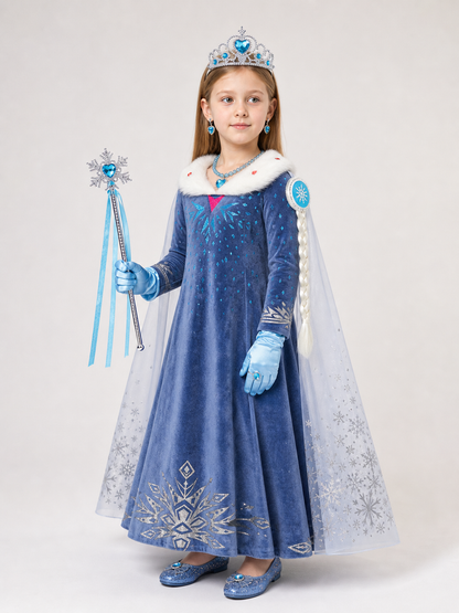 Snow Queen Carnival Costume for Halloween side view