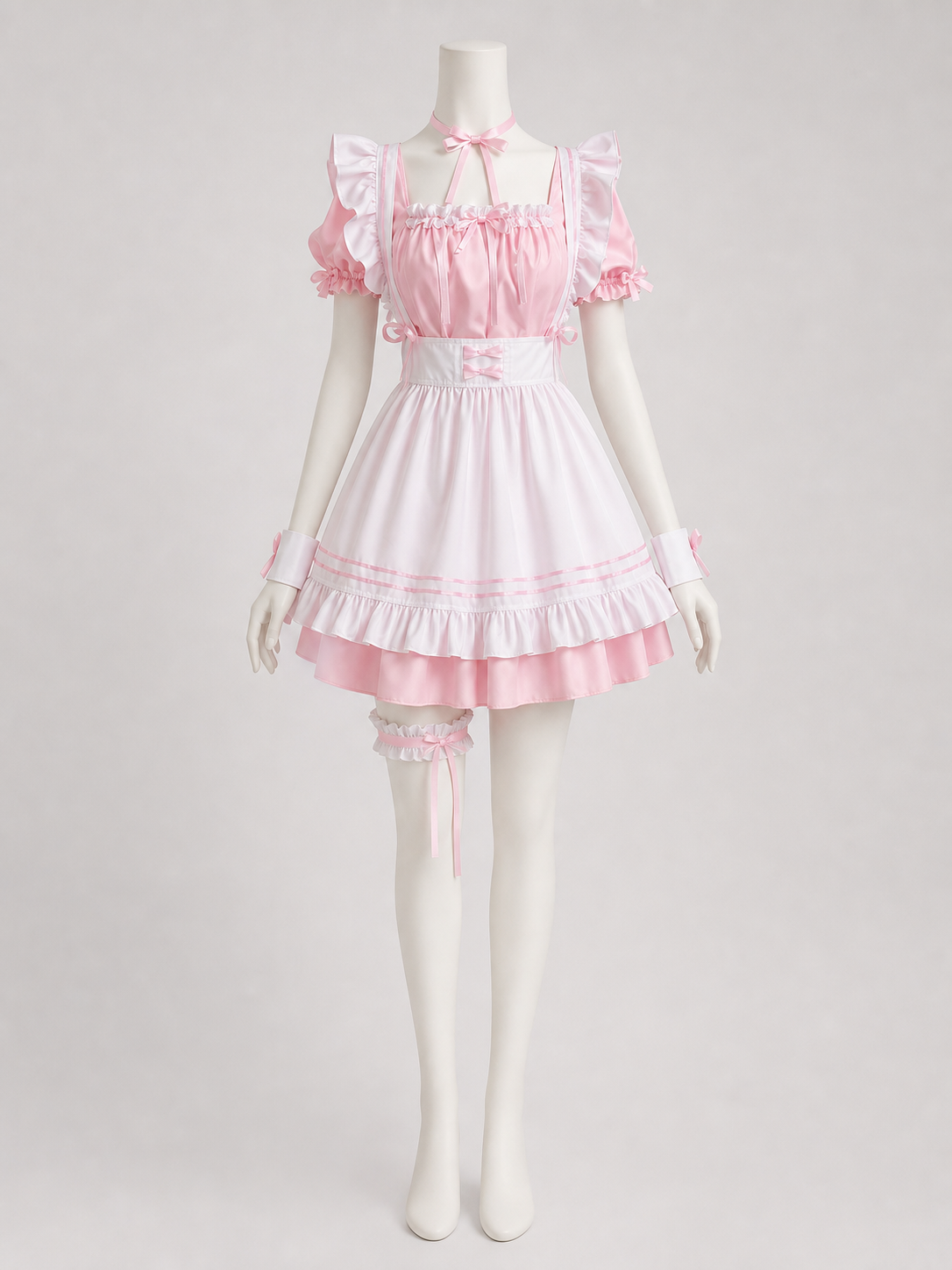 Lolita Dress with Apron and Tiered Ruffles